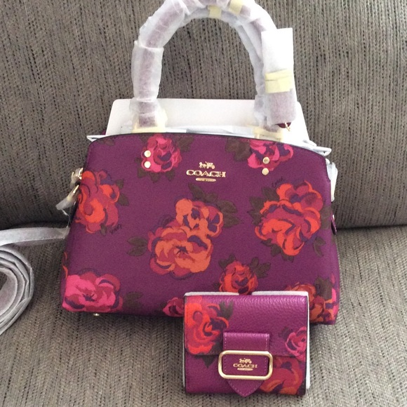 Firm Authentic Coach Jumbo Flower Handbag & Wallet Set - Picture 1 of 9